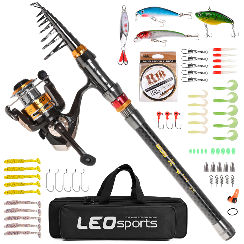 Fishing Lure Jig - Moulinet Spinning Télescopique en Fibre de